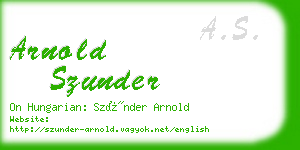 arnold szunder business card